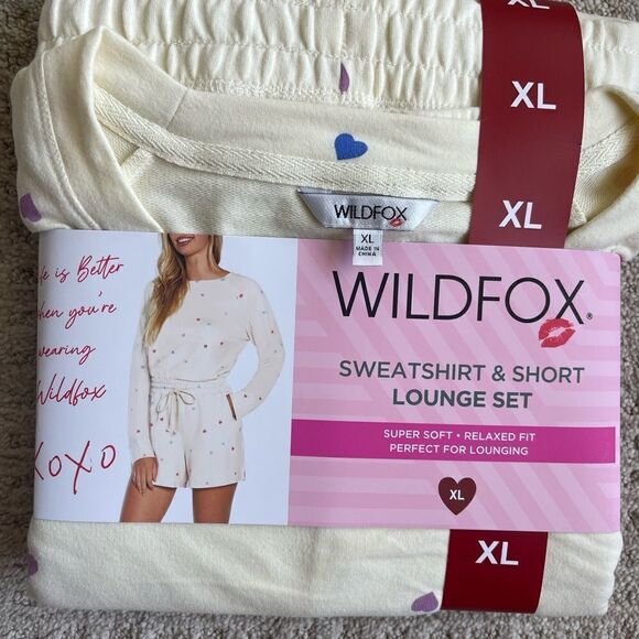 Wildfox Sweatshirt & Short Lounge Set XL - Picture 1 of 4